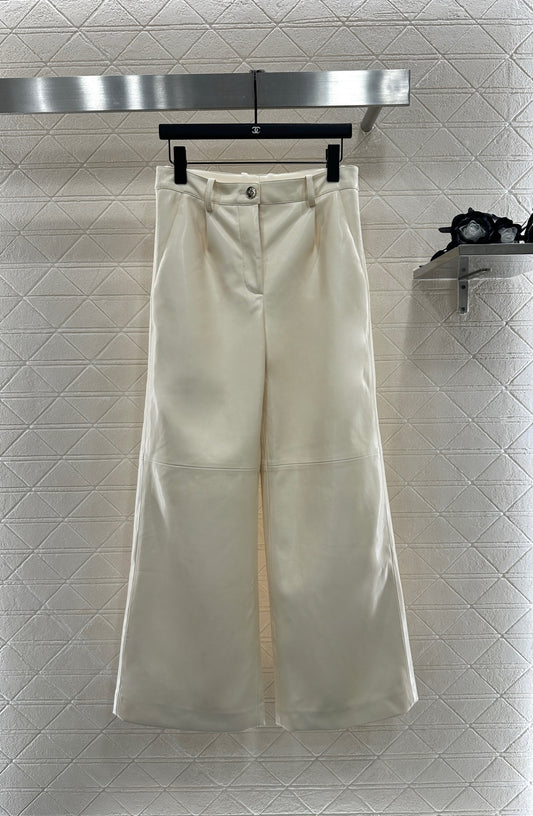 25fw  High waisted sheepskin leather wide leg pants