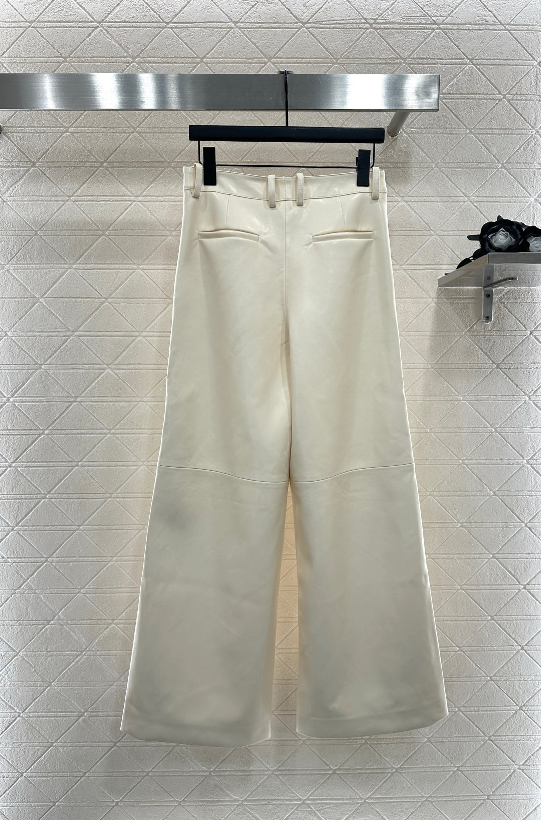 25fw  High waisted sheepskin leather wide leg pants
