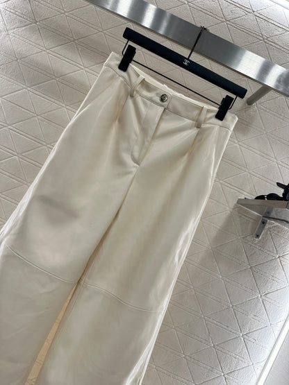 25fw  High waisted sheepskin leather wide leg pants