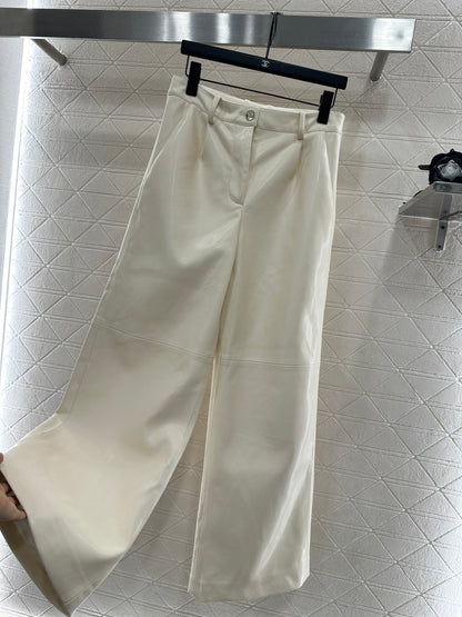 25fw  High waisted sheepskin leather wide leg pants