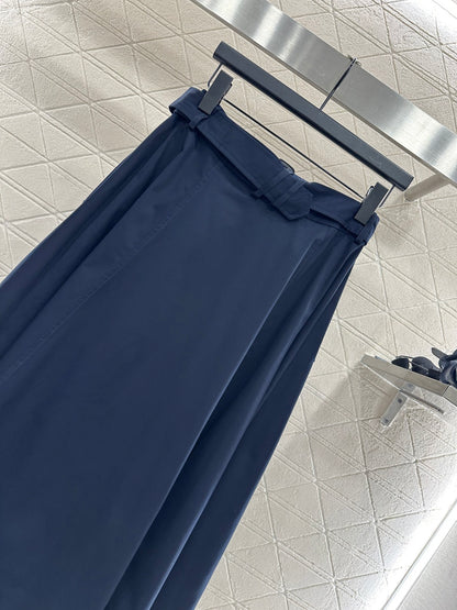 25fw Perforated waist belt high waisted umbrella skirt