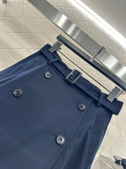 25fw Perforated waist belt high waisted umbrella skirt