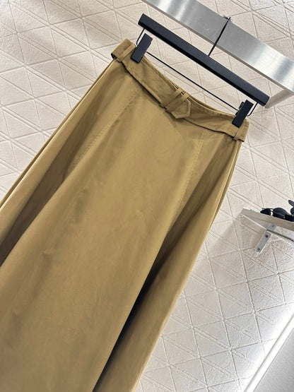 25fw Perforated waist belt high waisted umbrella skirt