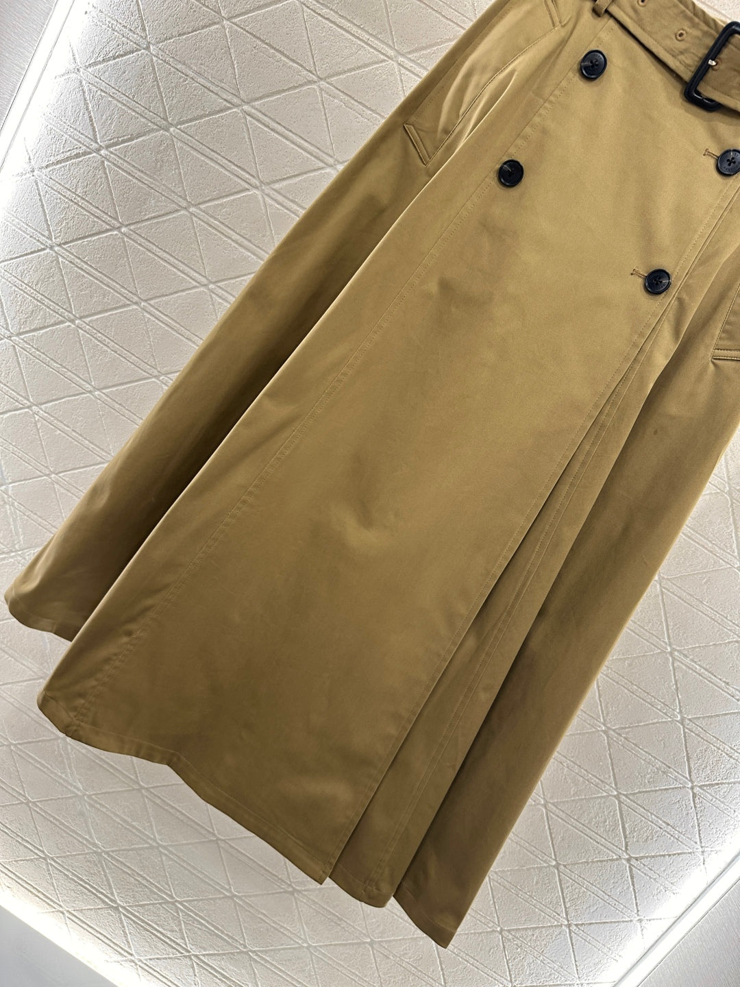 25fw Perforated waist belt high waisted umbrella skirt