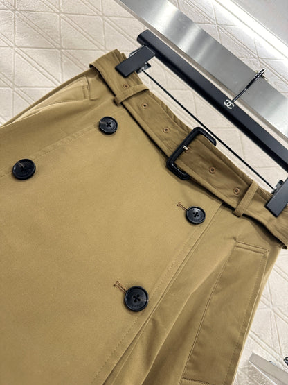 25fw Perforated waist belt high waisted umbrella skirt