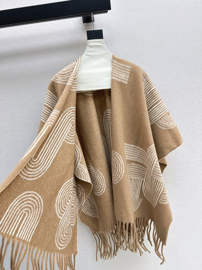 25fw Knitted cloak, shawl jacket