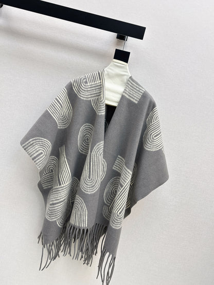 25fw Knitted cloak, shawl jacket