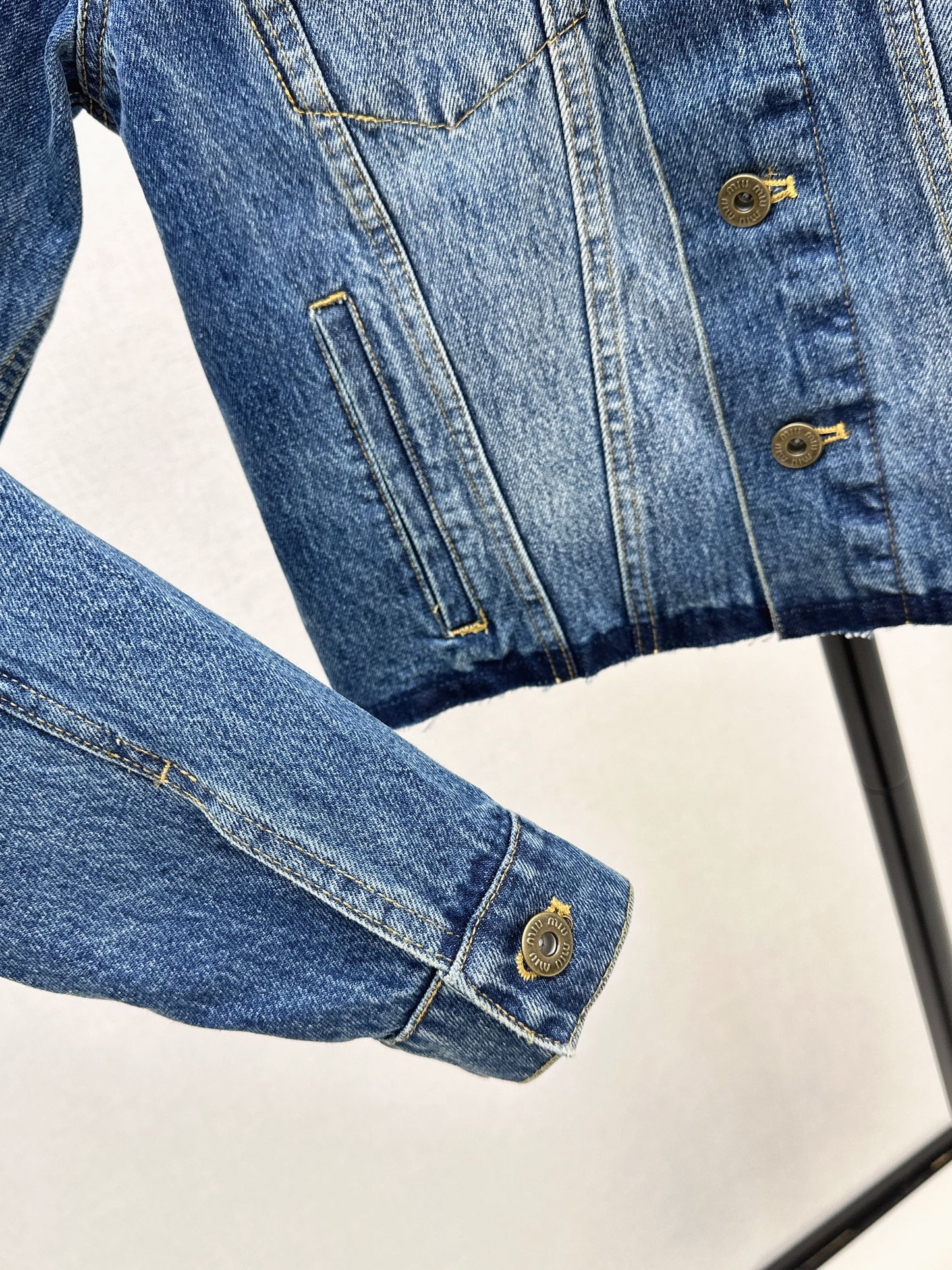 25fw Old leather collar denim jacket