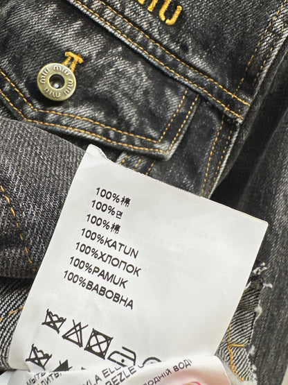 25fw Old leather collar denim jacket