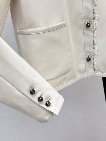 25fw Lace lace stand up collar suit jacket