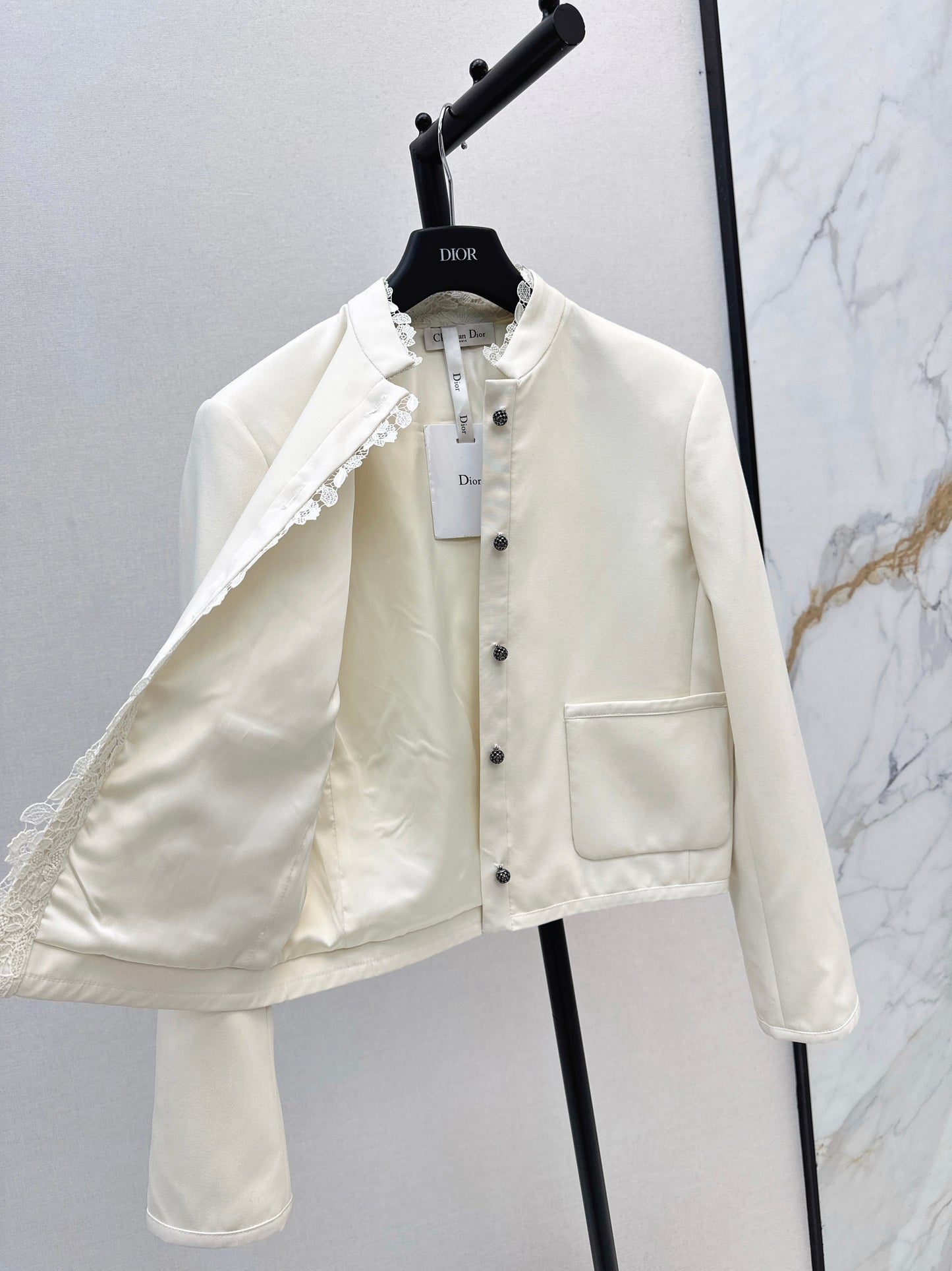 25fw Lace lace stand up collar suit jacket