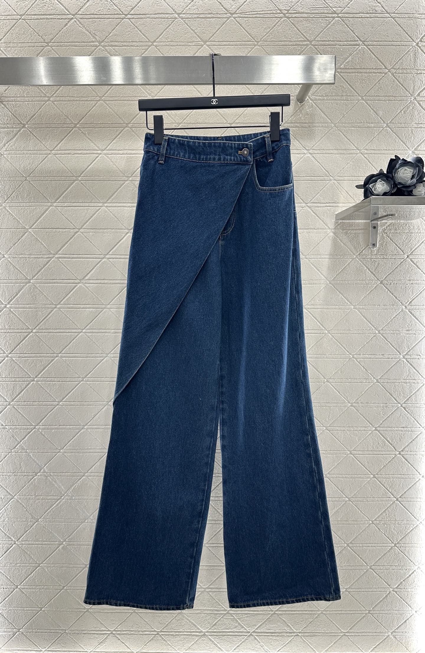 25fw Skirt edge denim pants