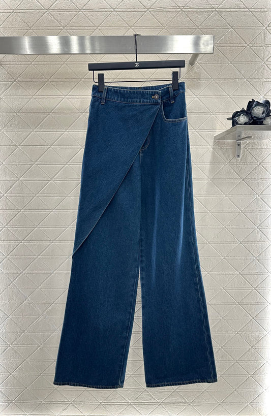 25fw Skirt edge denim pants