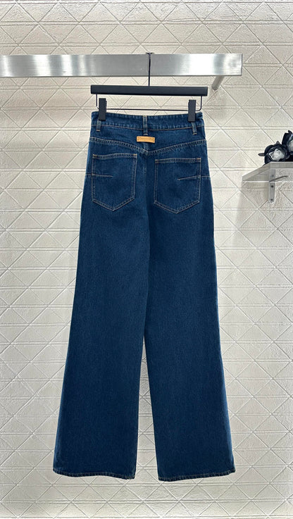 25fw Skirt edge denim pants