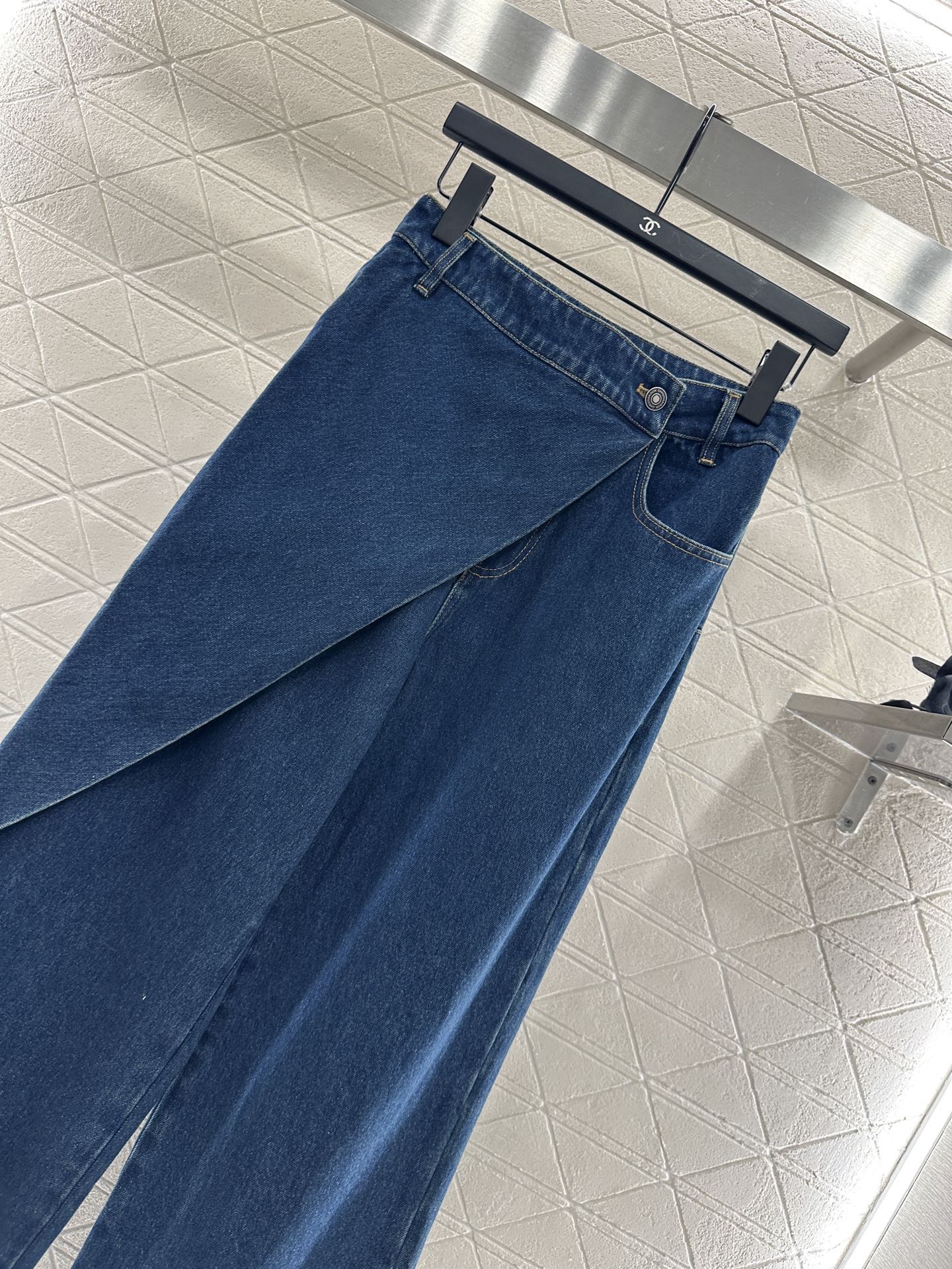 25fw Skirt edge denim pants