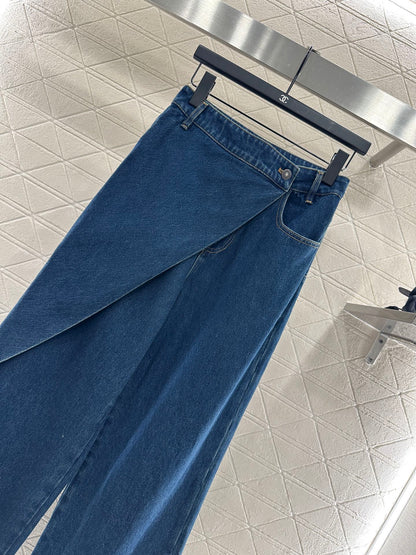 25fw Skirt edge denim pants