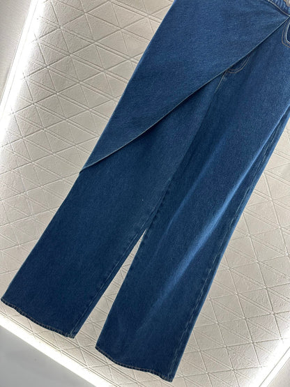 25fw Skirt edge denim pants