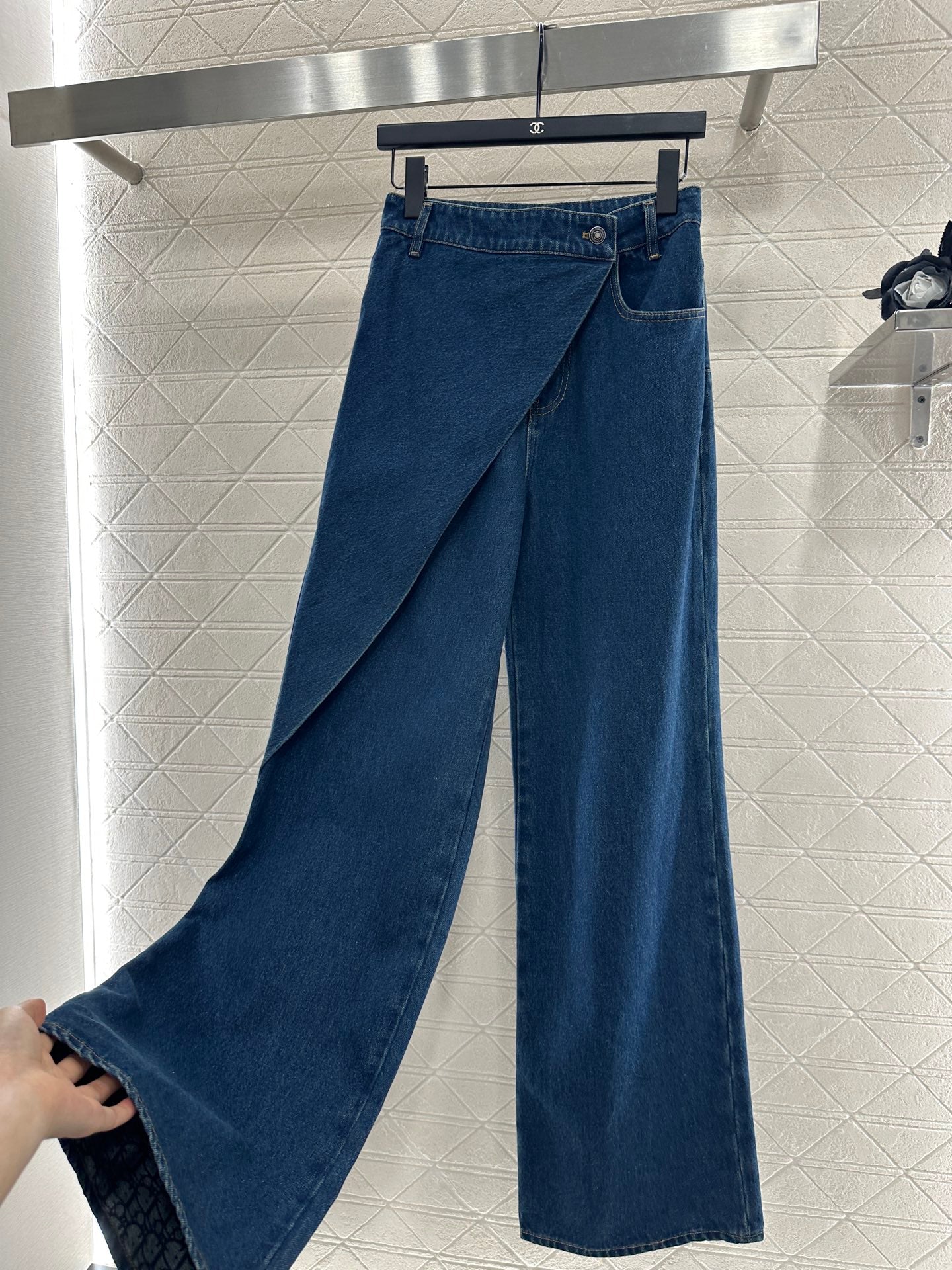 25fw Skirt edge denim pants