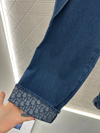 25fw Skirt edge denim pants