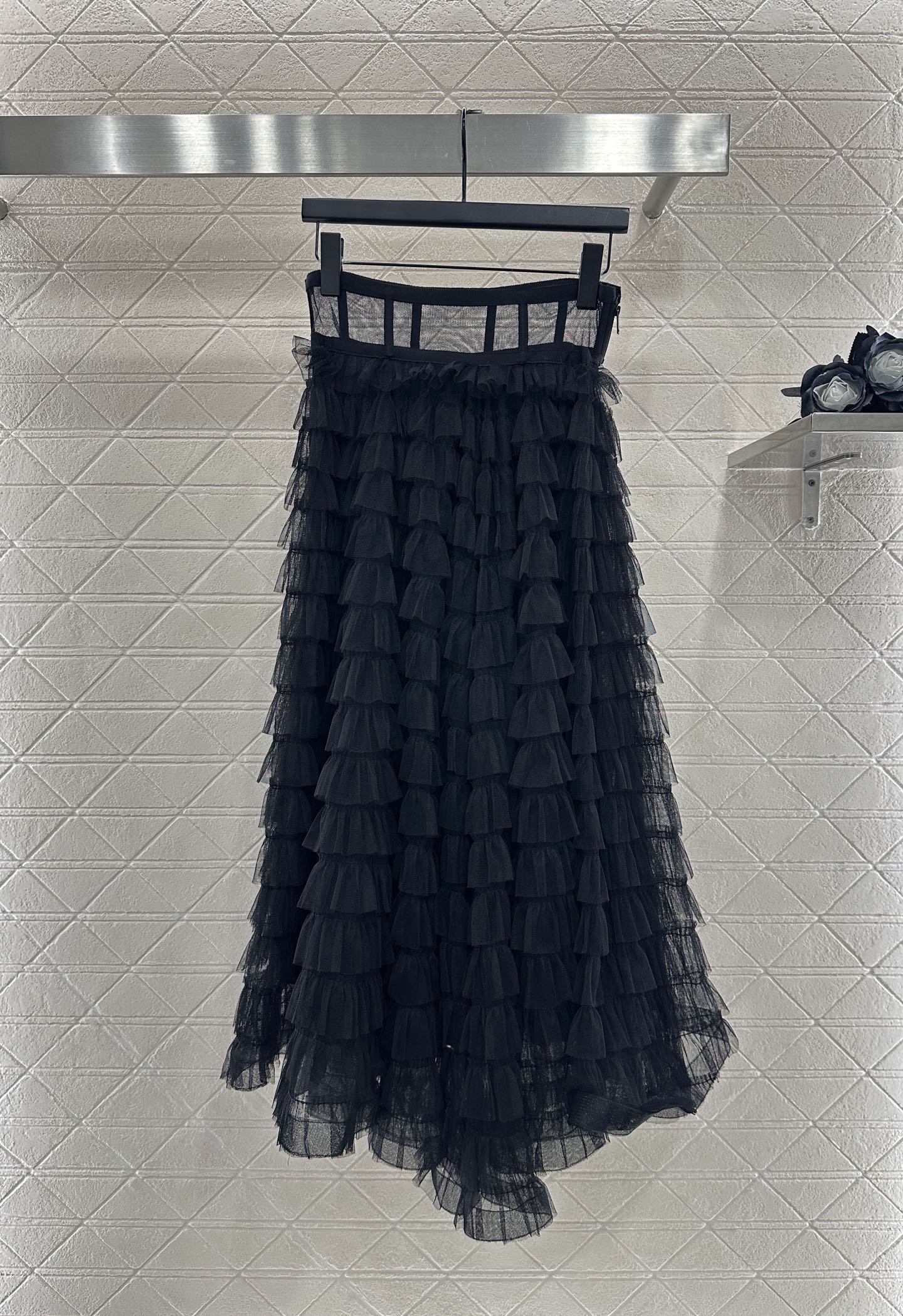 25fw Cake multi-layer long gauze skirt