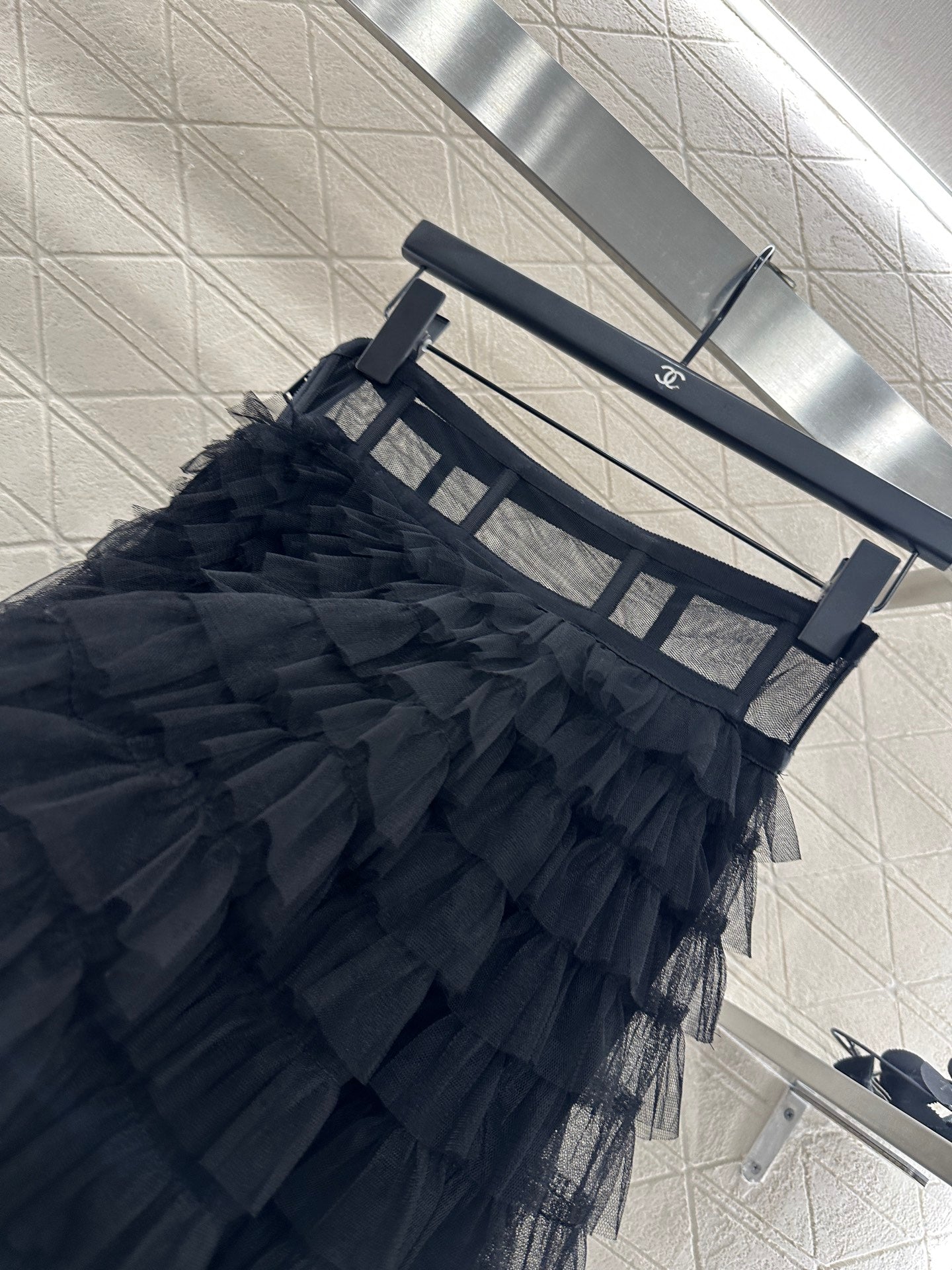 25fw Cake multi-layer long gauze skirt