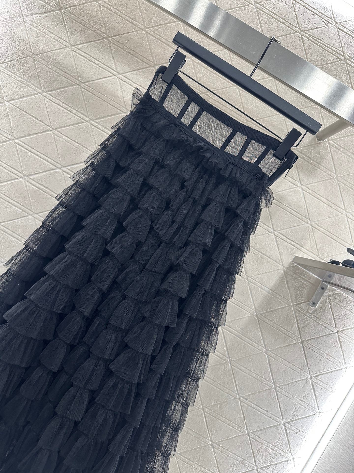 25fw Cake multi-layer long gauze skirt