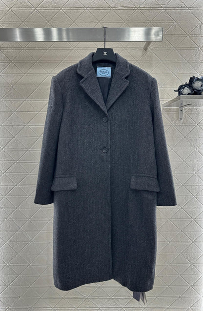 25fw Front shoulder lapel long coat
