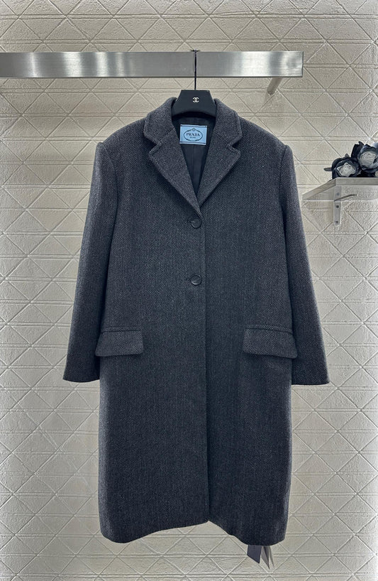 25fw Front shoulder lapel long coat