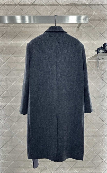 25fw Front shoulder lapel long coat