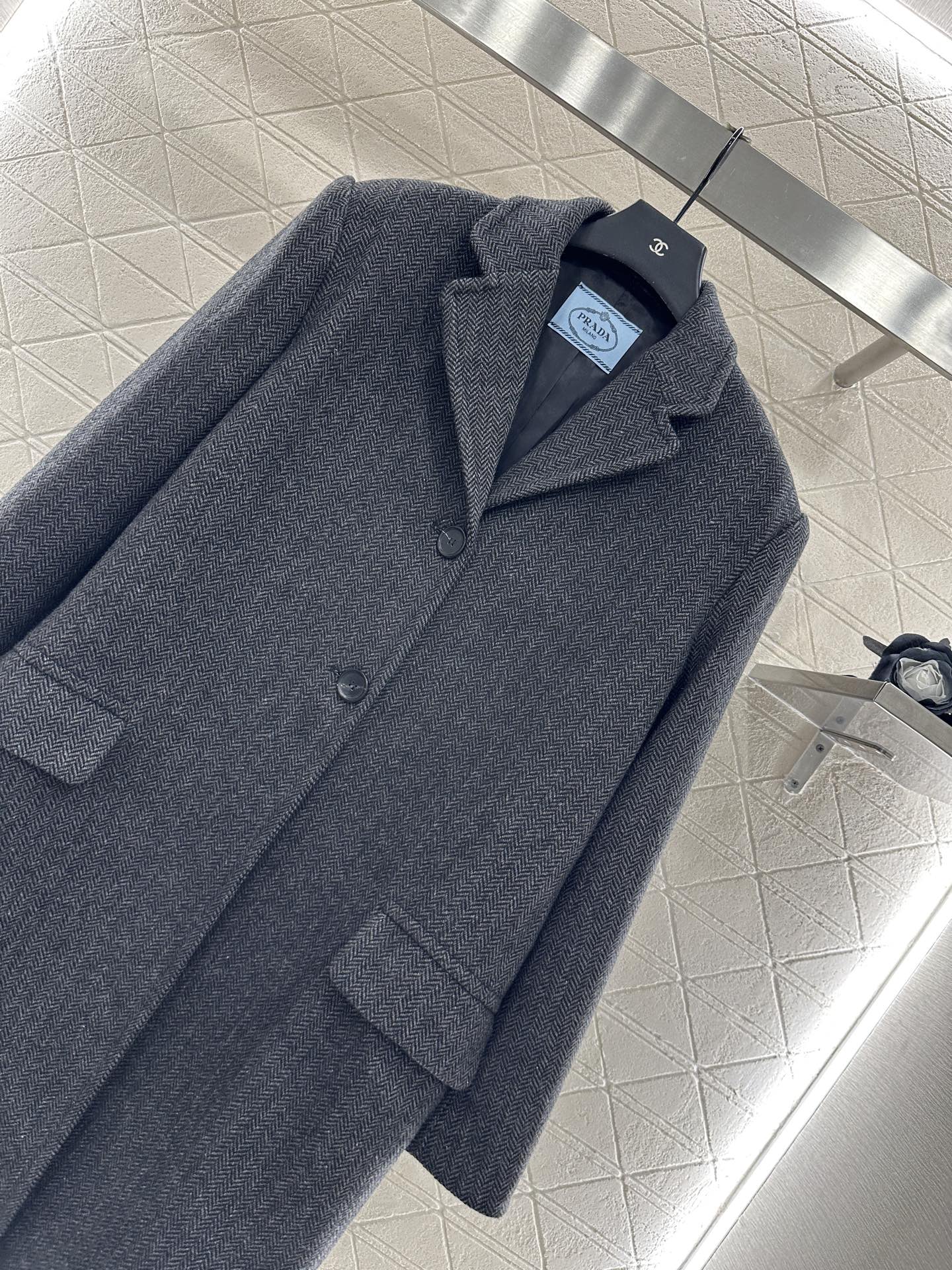 25fw Front shoulder lapel long coat