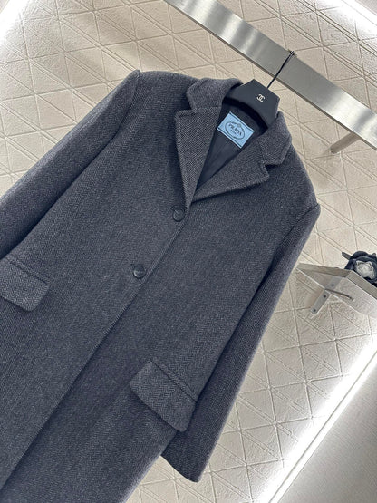 25fw Front shoulder lapel long coat