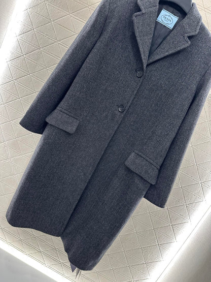 25fw Front shoulder lapel long coat