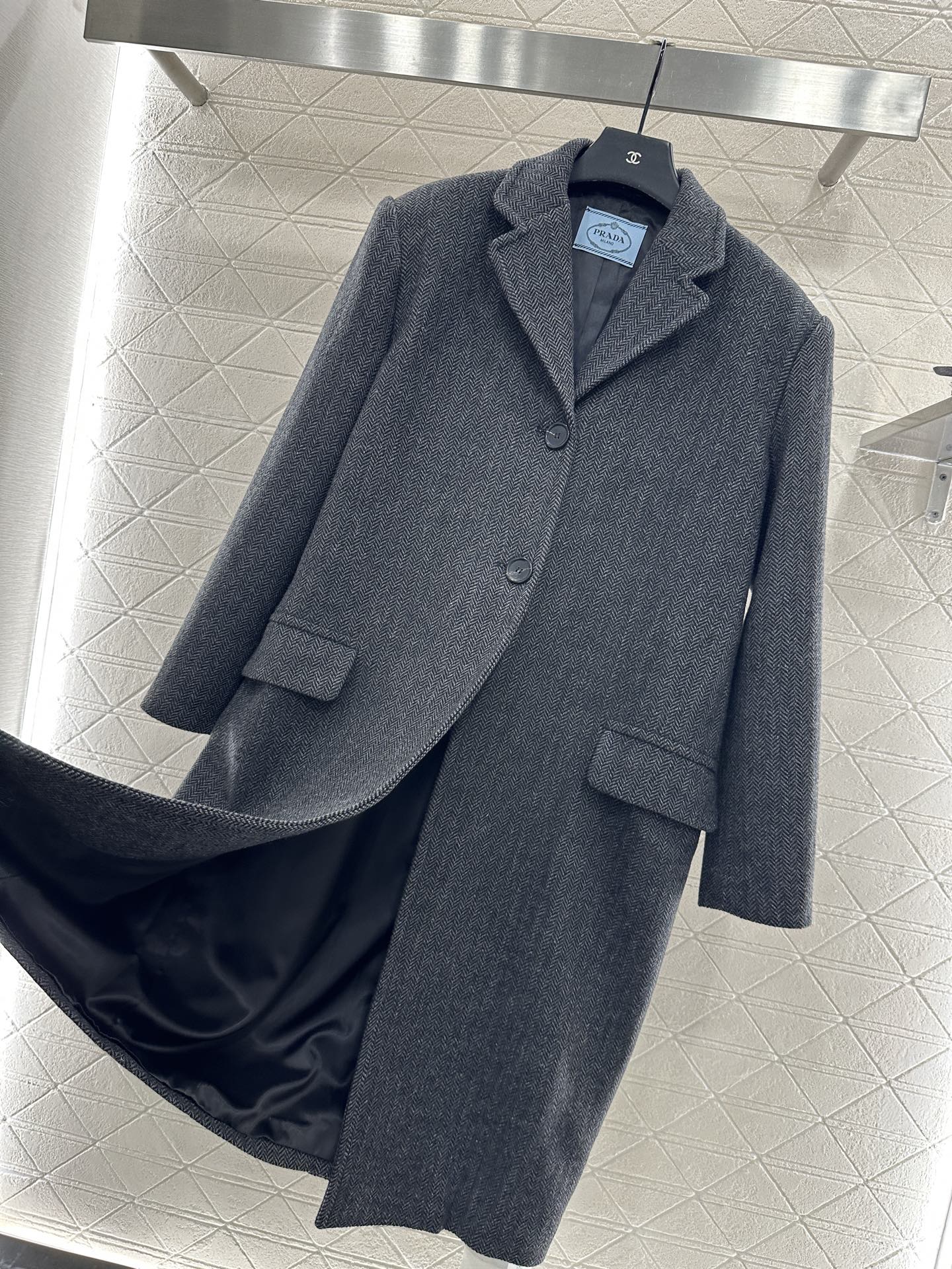 25fw Front shoulder lapel long coat