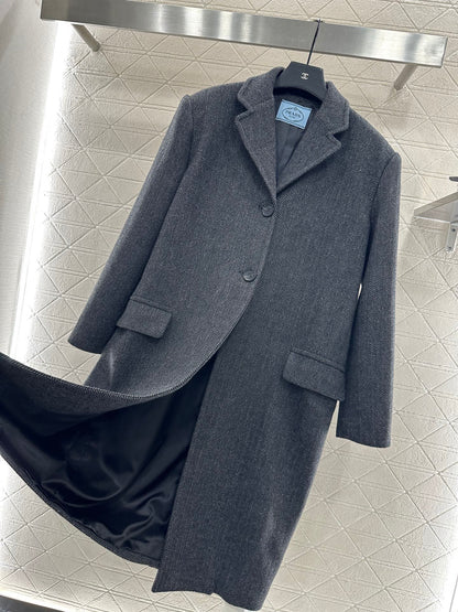 25fw Front shoulder lapel long coat