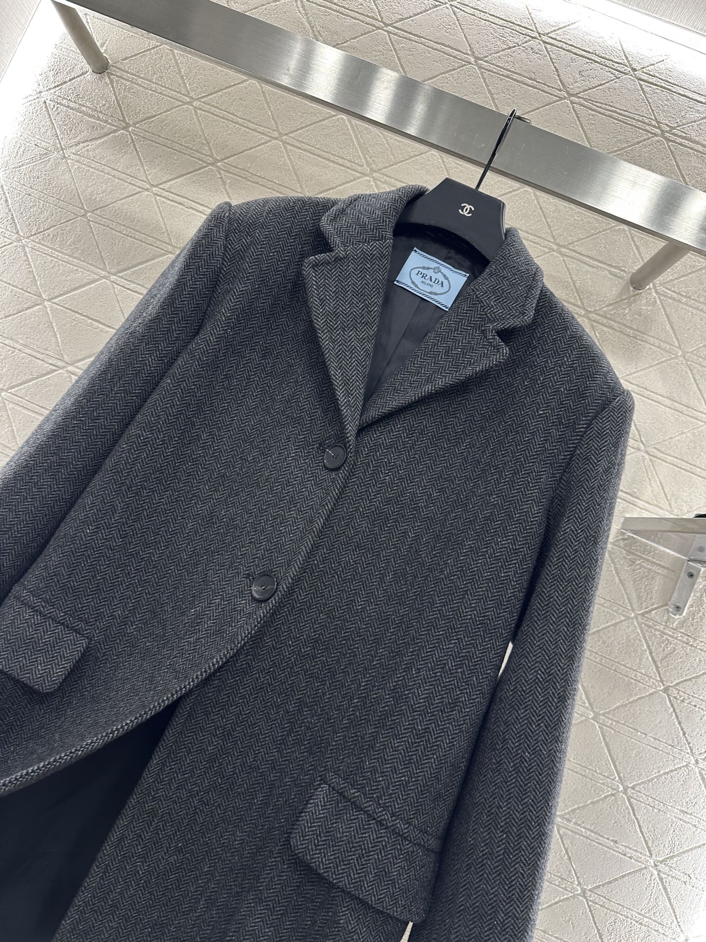 25fw Front shoulder lapel long coat