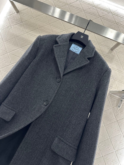 25fw Front shoulder lapel long coat