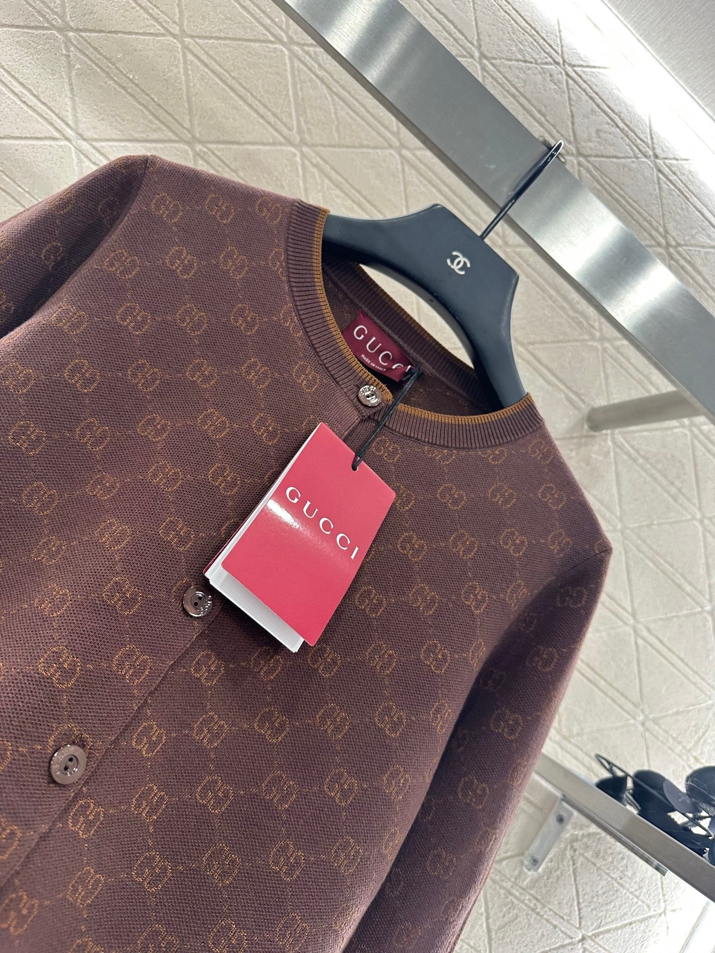 25fw Jacquard knitted cardigan