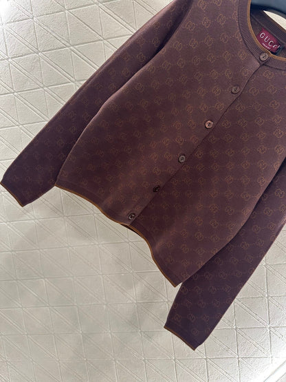 25fw Jacquard knitted cardigan