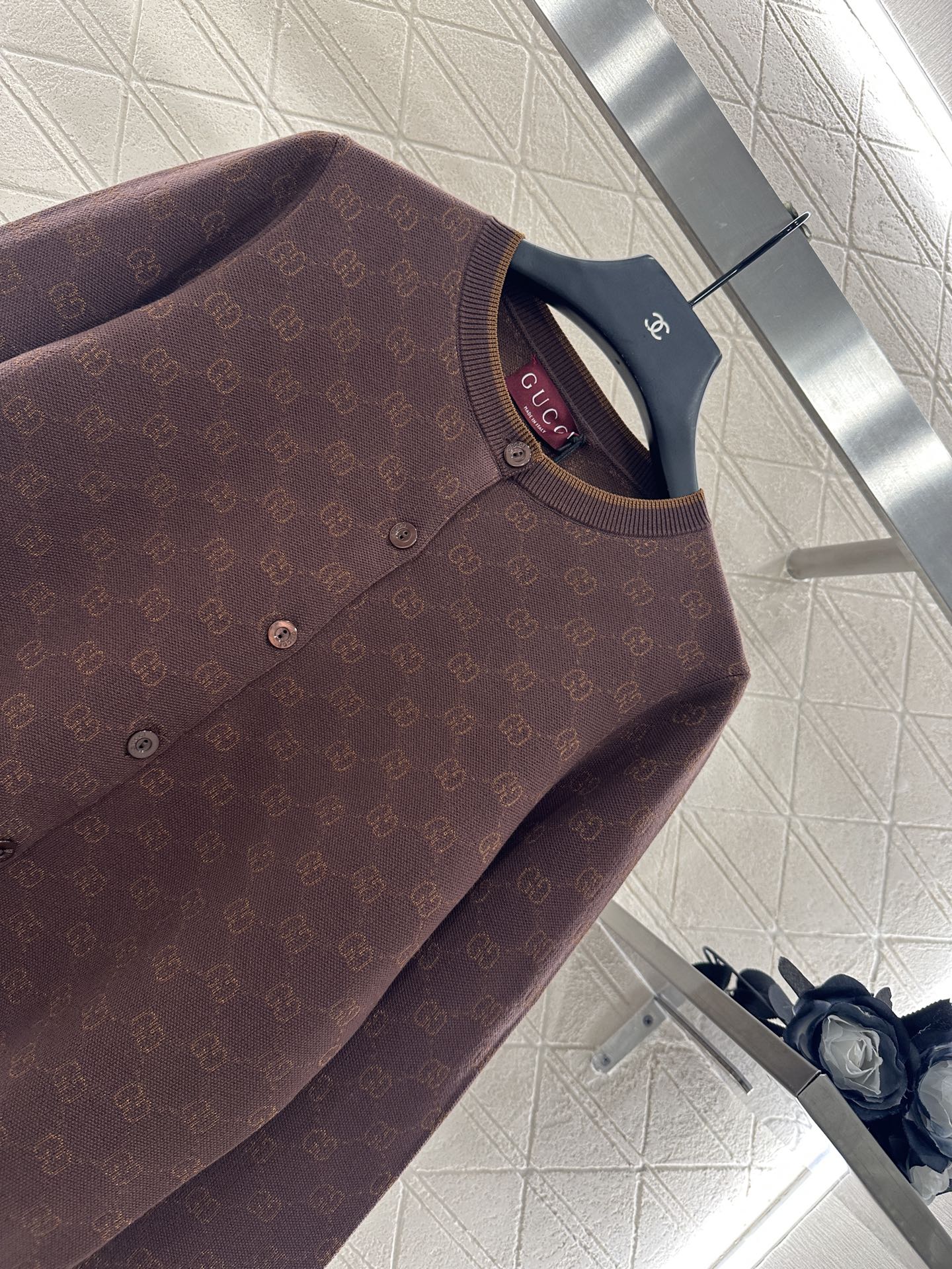 25fw Jacquard knitted cardigan