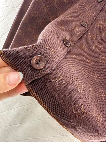 25fw Jacquard knitted cardigan