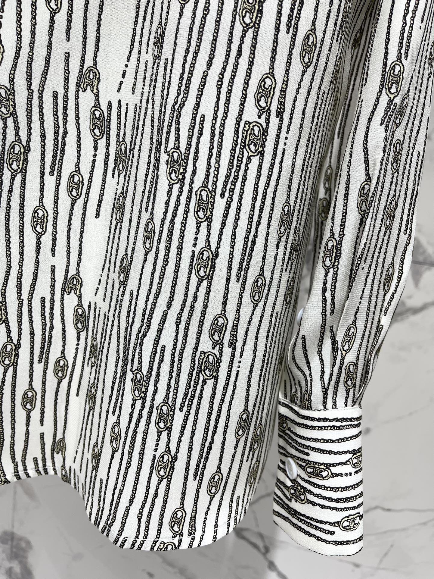 25fw Ribbon tie silk shirt