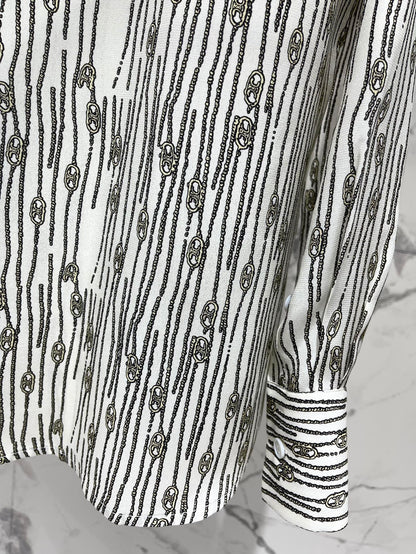 25fw Ribbon tie silk shirt