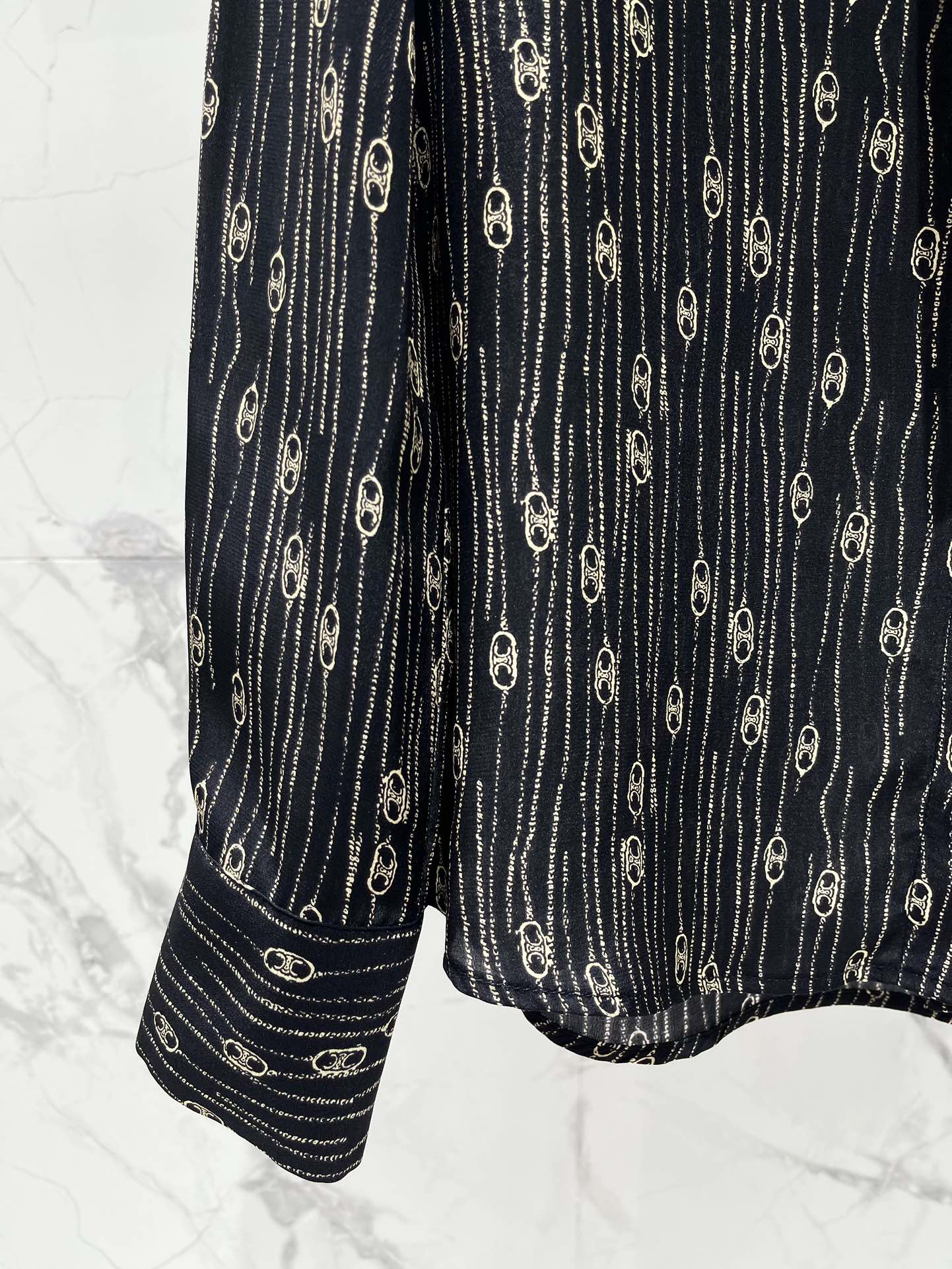 25fw Ribbon tie silk shirt