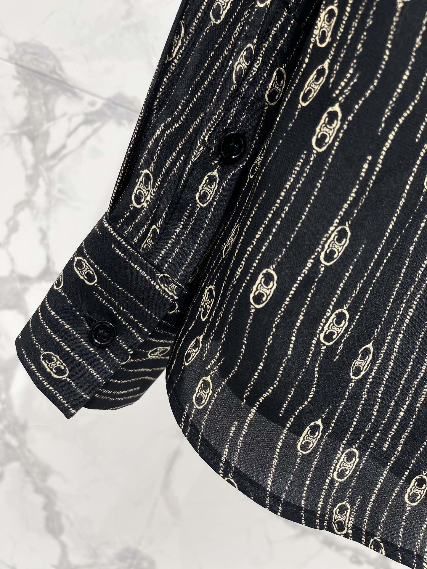 25fw Ribbon tie silk shirt