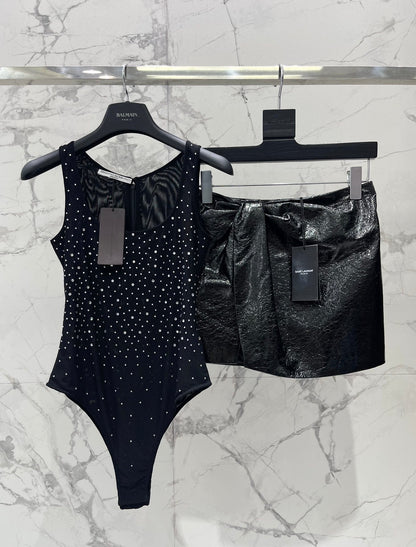 25fw Side slit hip hugging skirt pants