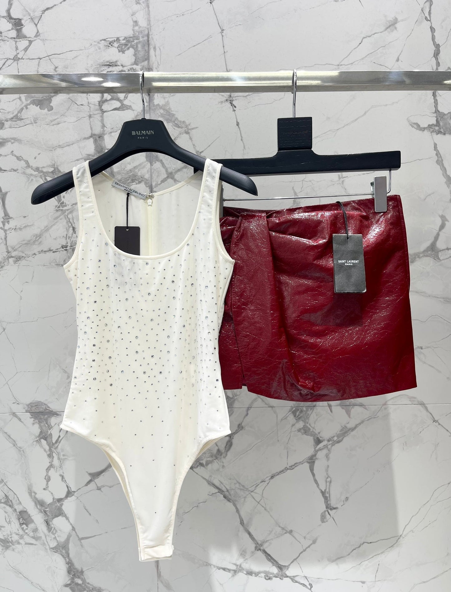 25fw Side slit hip hugging skirt pants