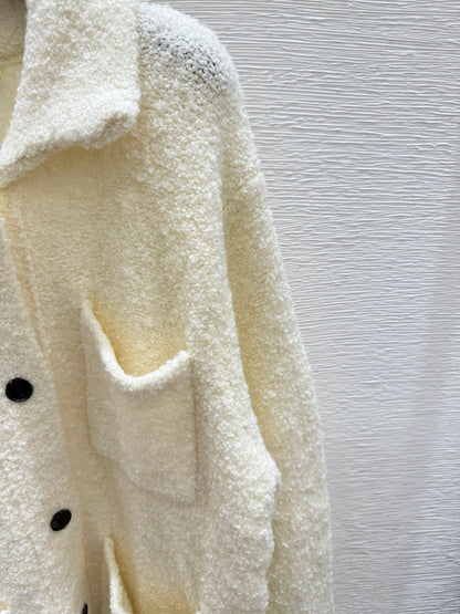 25fw Striped lapel cardigan