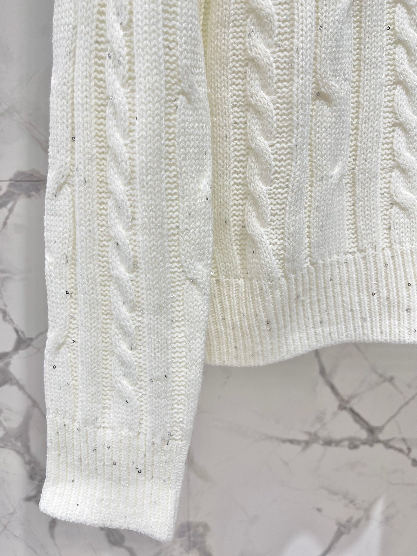 25fw Doll collar patchwork knit sweater