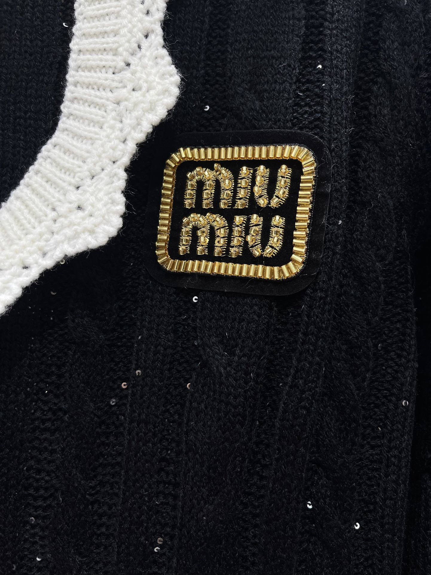 25fw Doll collar patchwork knit sweater