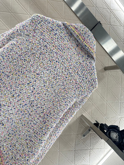 25fw Collar colored dot sweater cardigan